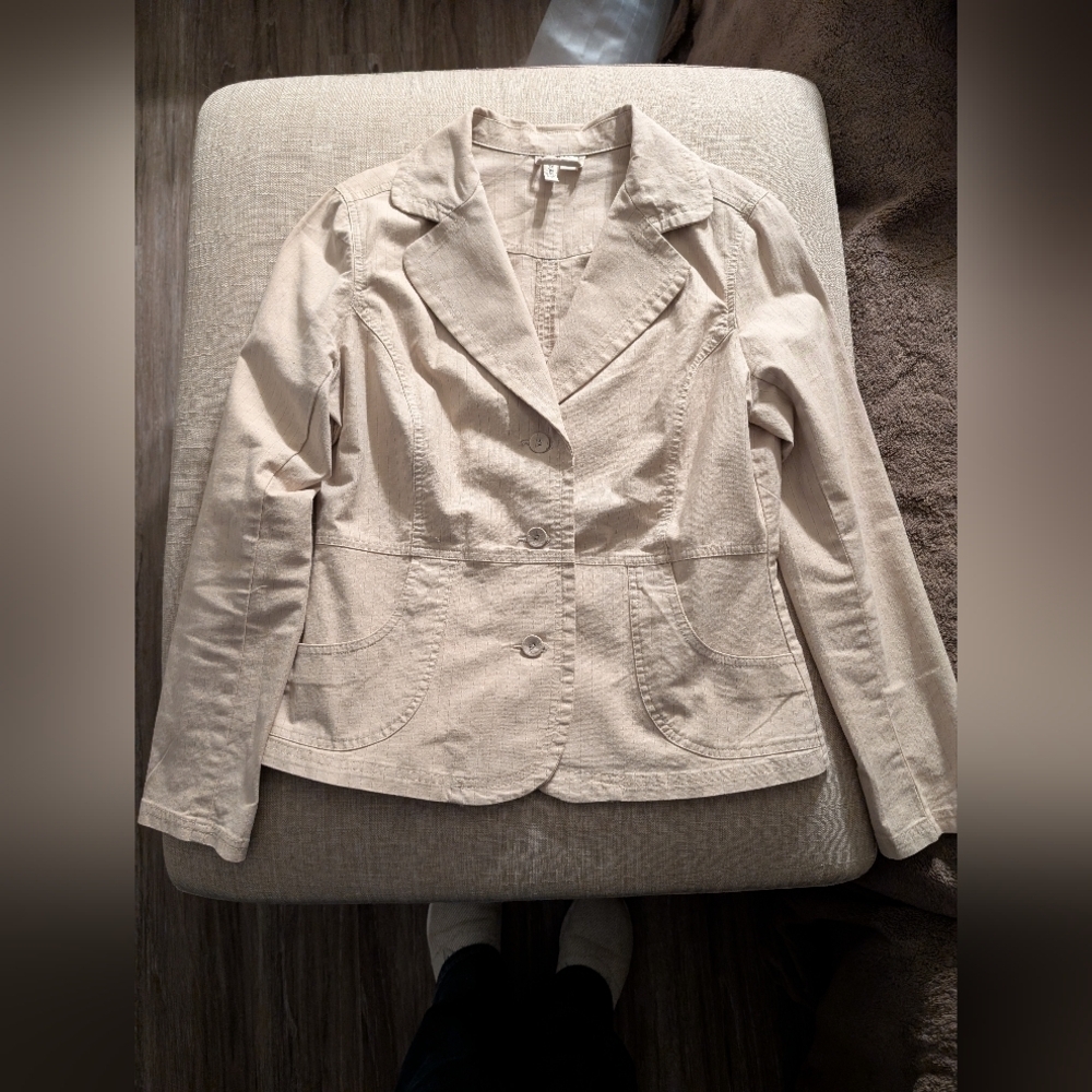 Lightweight St Johns Bay Blazer‎ Beige sz M